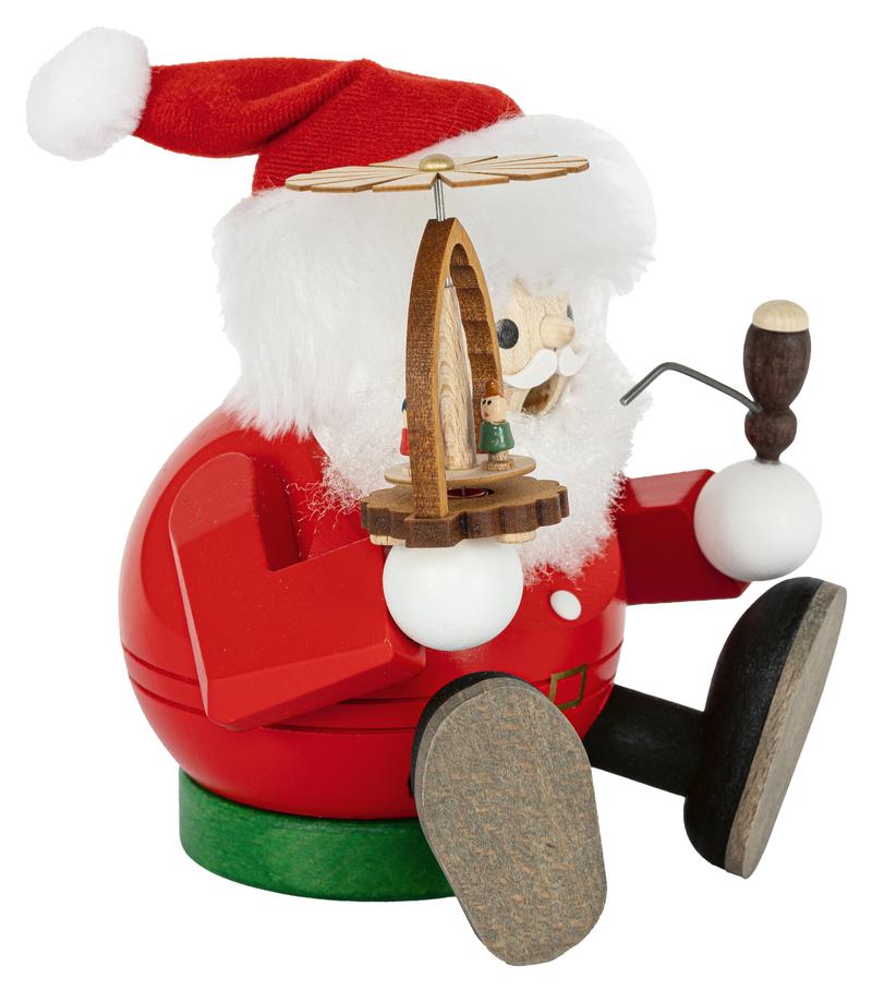 Richard Glaesser Rauchmann Santa mit Pyramide sitzend aus Seiffen im Erzgebirge – Bild 3