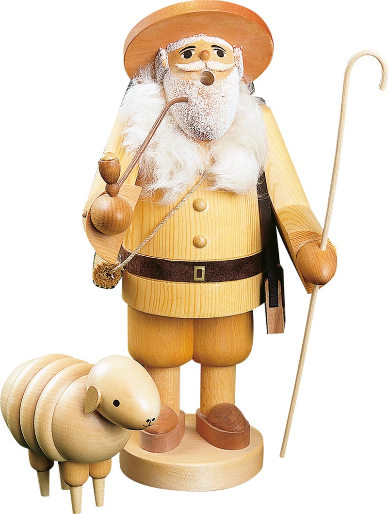 Richard Glaesser Rauchmann Schäfer mit Schaf aus Seiffen im Erzgebirge