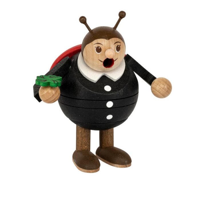 Richard Glaesser Minikugelrauchfigur Marienkäfer aus Seiffen im Erzgebirge