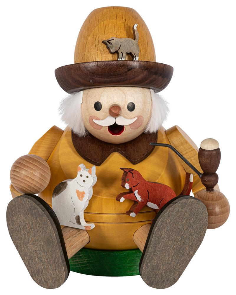 Richard Glaesser Rauchmann Katzenliebhaber sitzend aus Seiffen im Erzgebirge