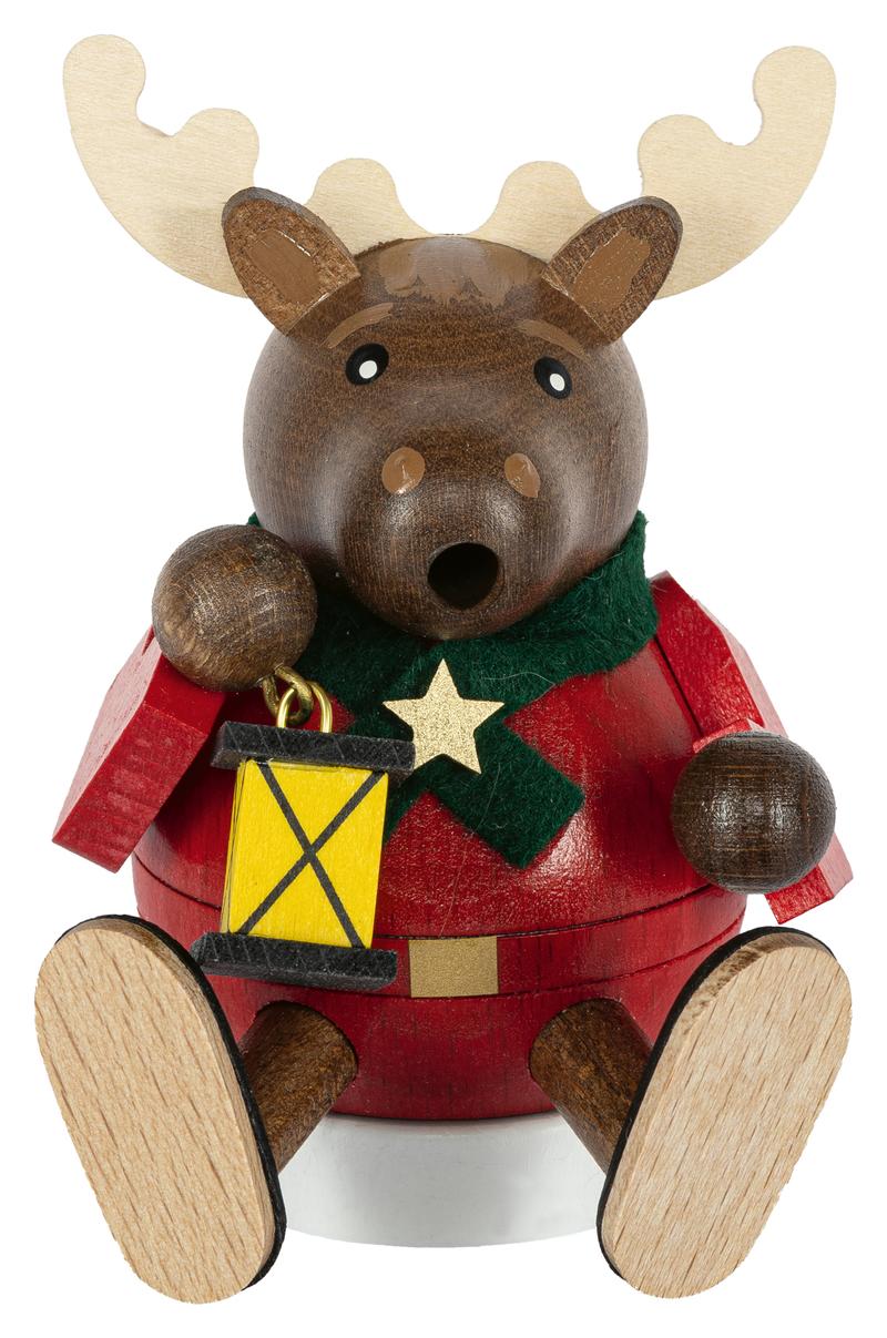 Richard Glaesser Minikugelrauchfigur Elch aus Seiffen im Erzgebirge