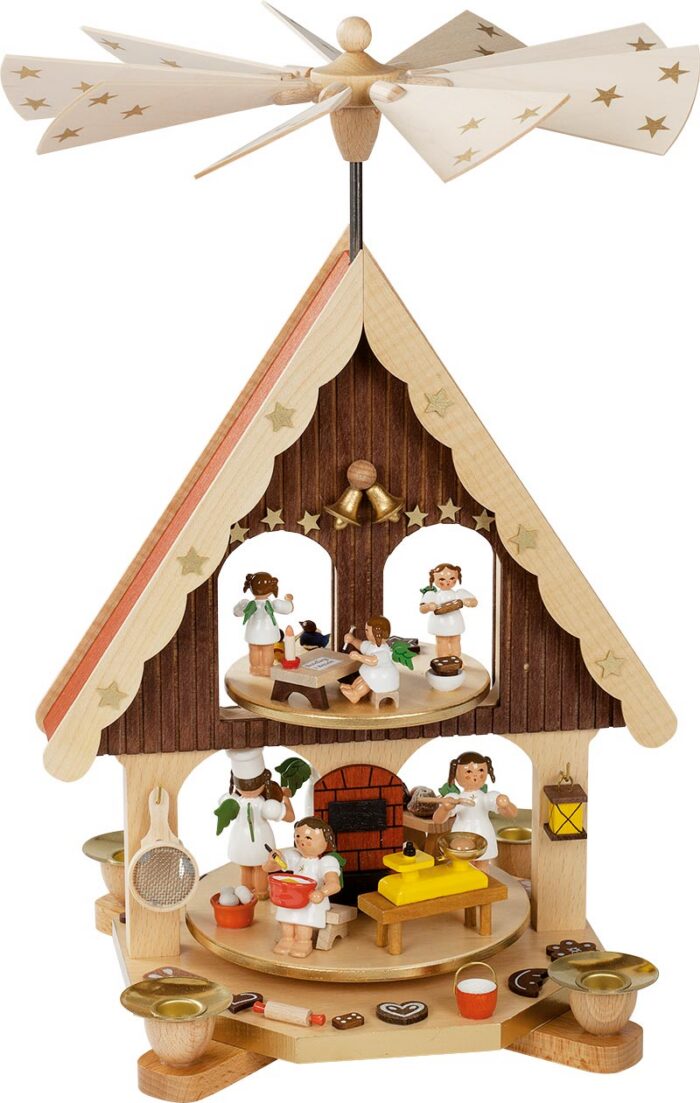 Richard Glaesser Pyramidenhaus Engelbäckerei bunt aus Seiffen im Erzgebirge
