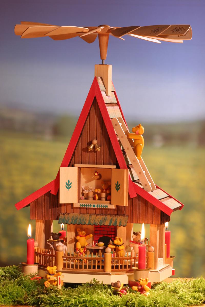 Richard Glaesser Pyramide Bärenhaus bunt aus Seiffen im Erzgebirge – Bild 3